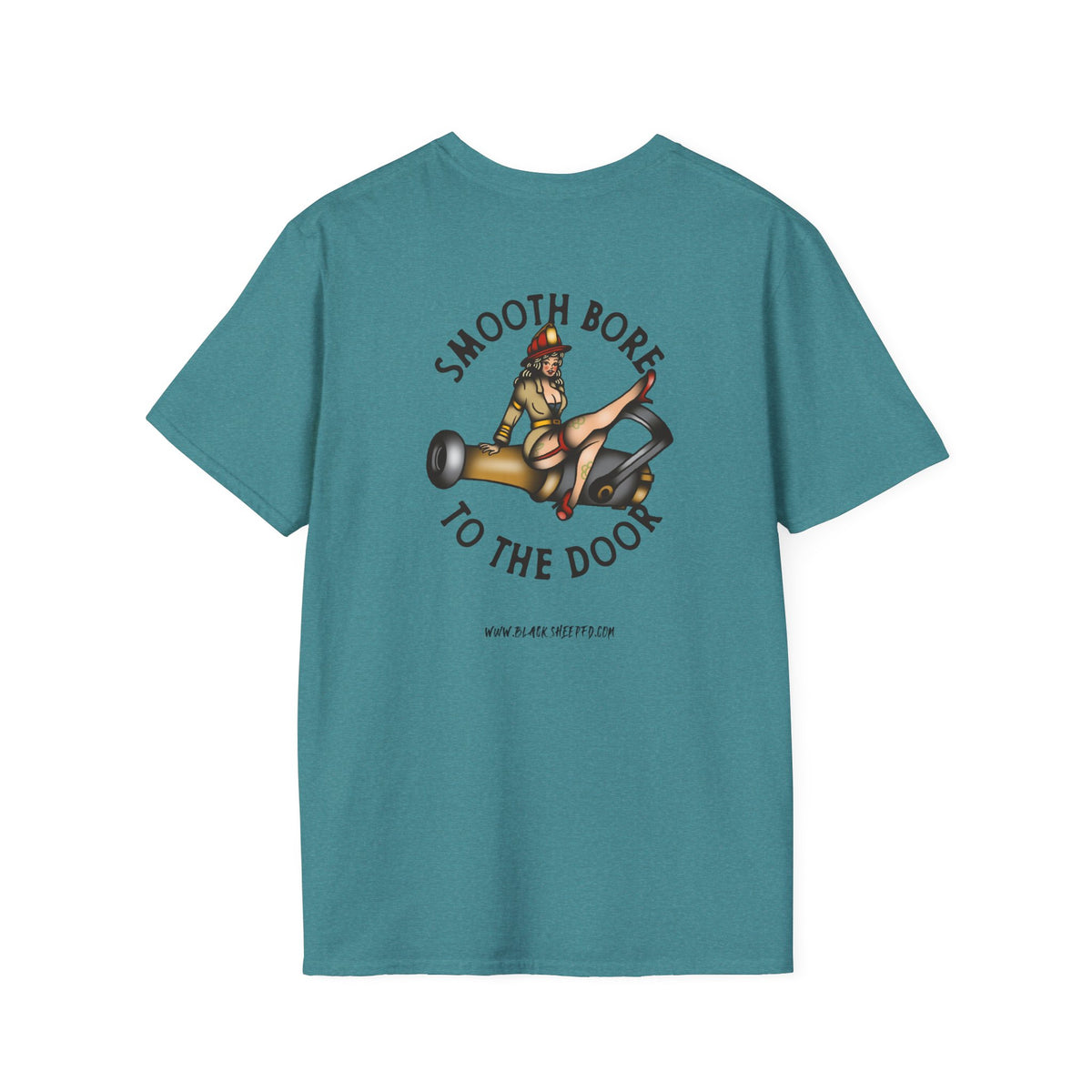 Smooth Bore To The Door Pin-Up Firefighter T-Shirt