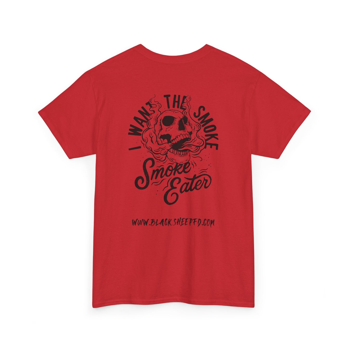 Black Sheep "I Want The Smoke" Skull Graphic Heavy Cotton Tee for Smoke Eaters