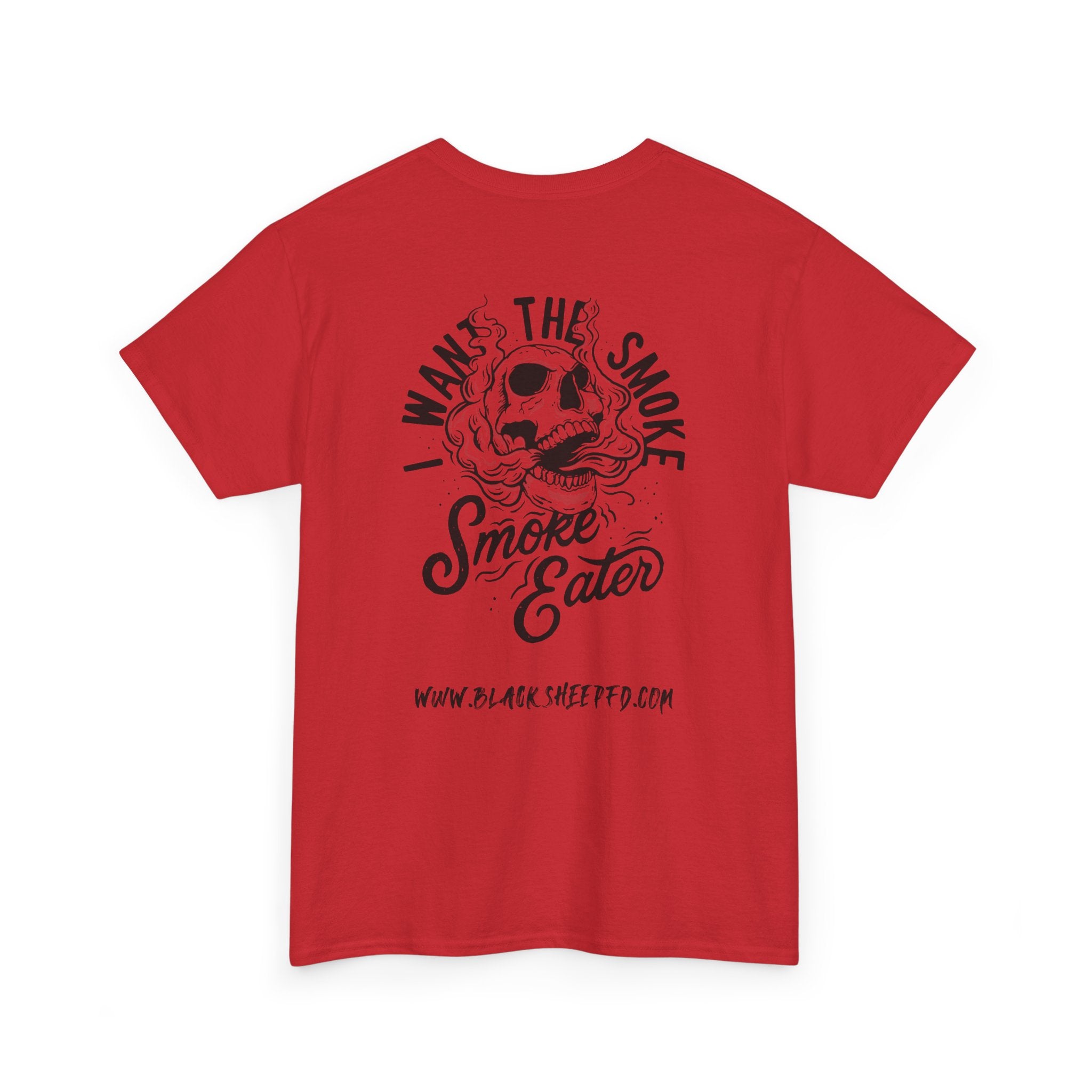 Black Sheep "I Want The Smoke" Skull Graphic Heavy Cotton Tee for Smoke Eaters