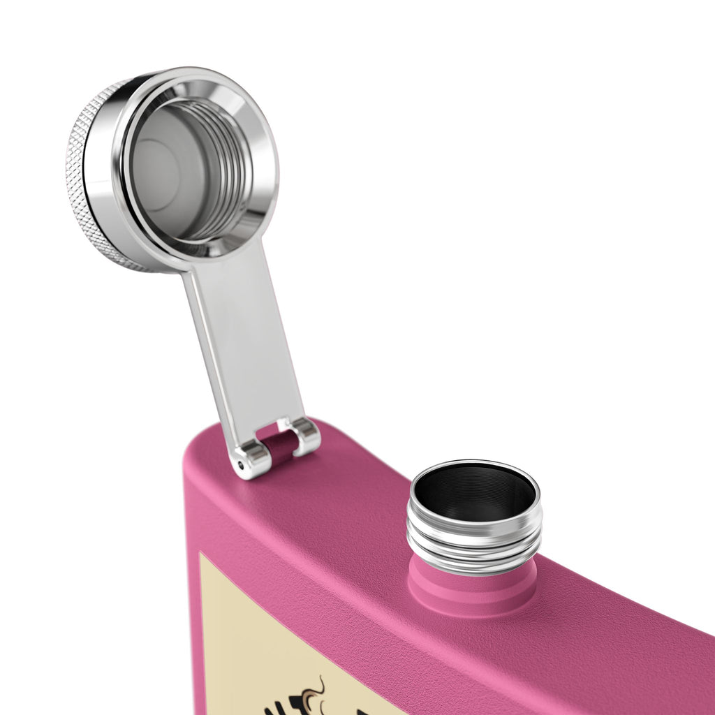 6oz Stainless Steel Flask — "I Want The Smoke / Smoke Eater" Skull Design