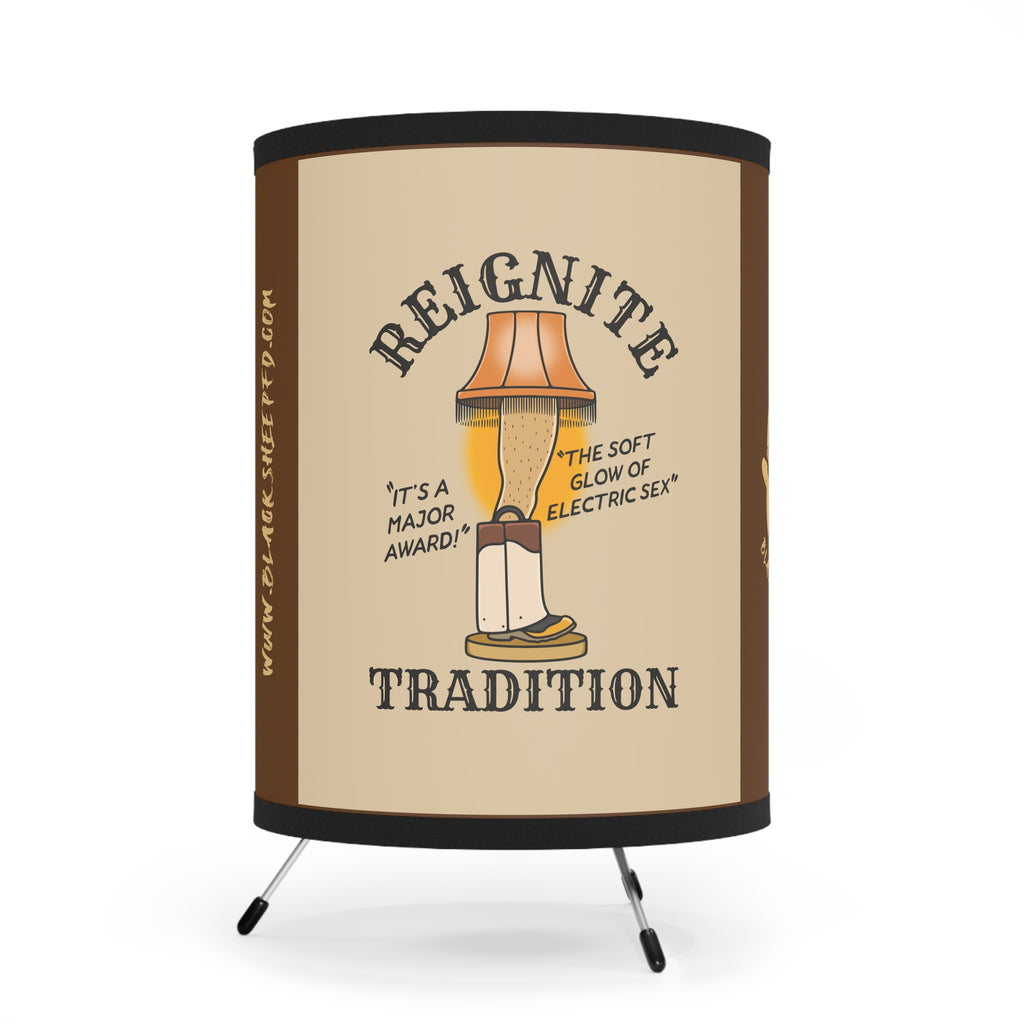 "Reignite Tradition" Vintage Leg Lamp Design Printed Shade
