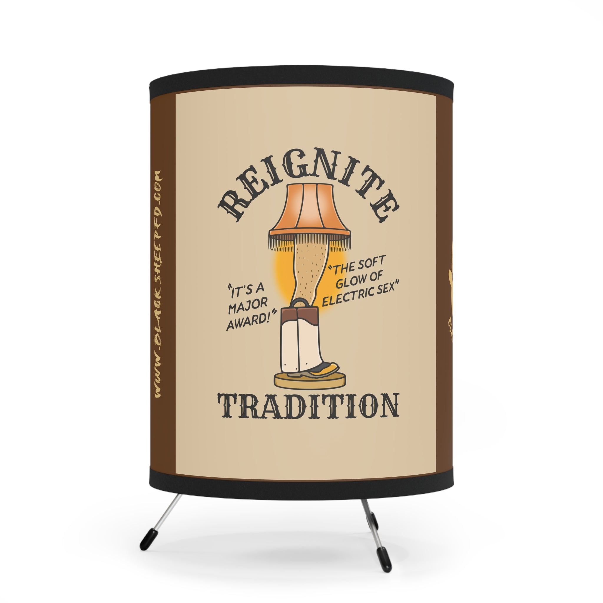 "Reignite Tradition" Vintage Leg Lamp Design Printed Shade
