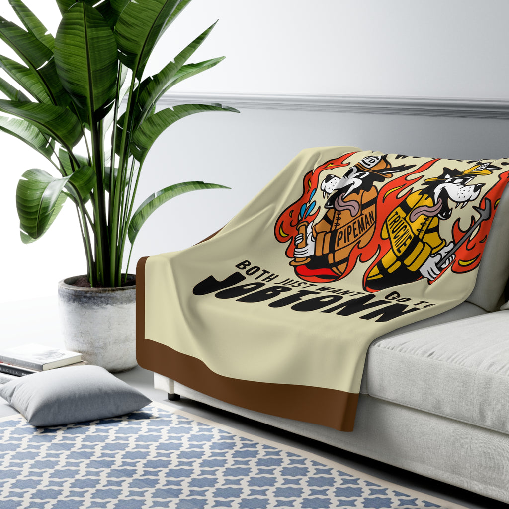 Job Town Wolves Sherpa Fleece Blanket