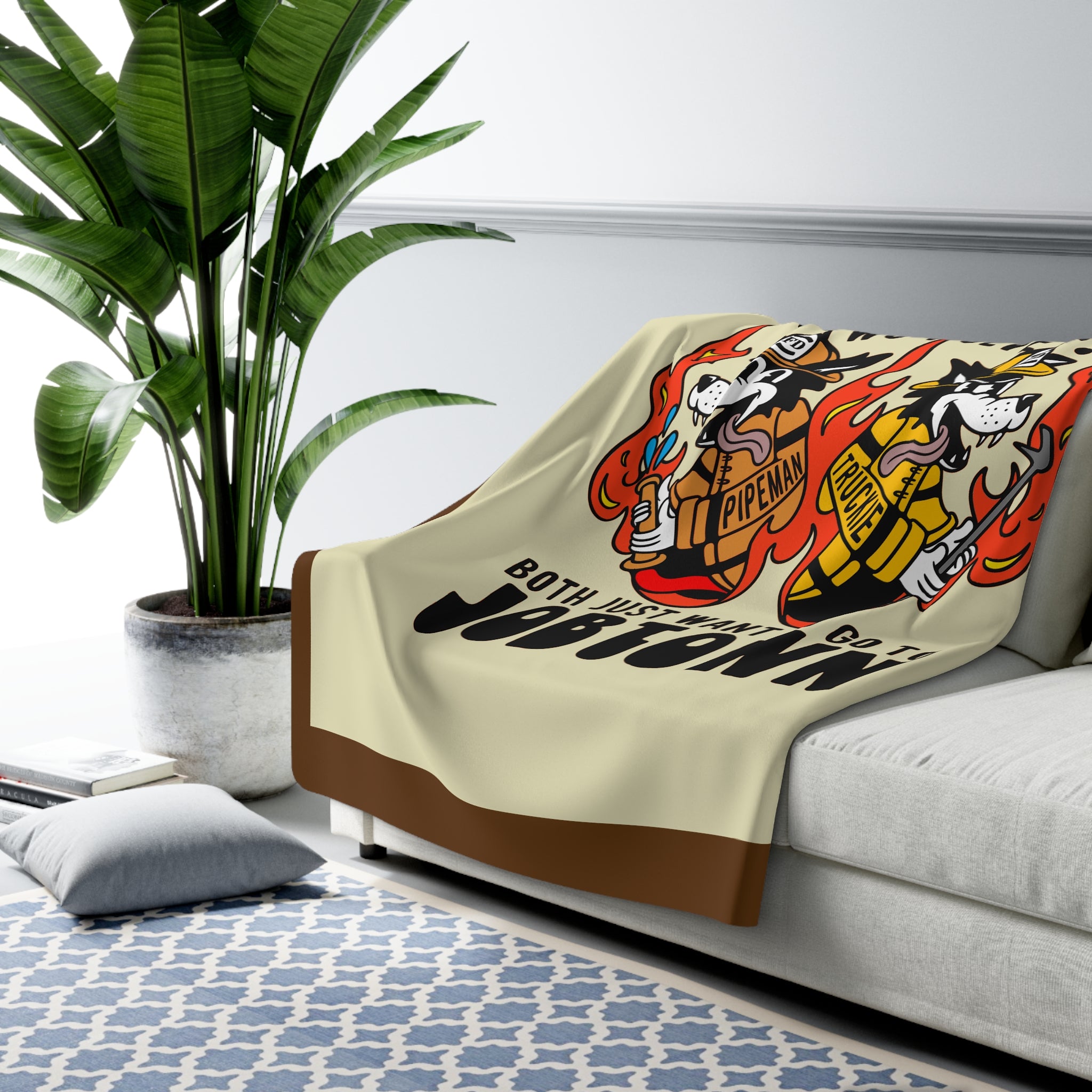 Job Town Wolves Sherpa Fleece Blanket