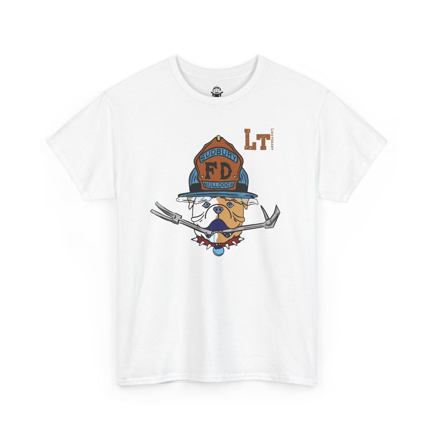 Firefighter Sudbury Bulldogs FD Tee — Lettered "Lt" Lieutenant T-Shirt