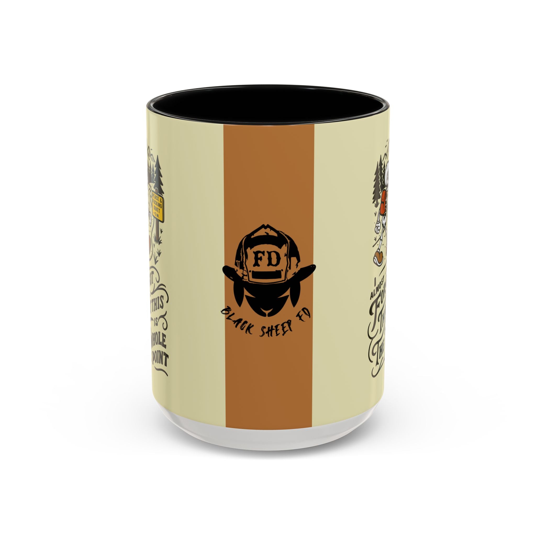 Black Sheep "Peace & Quiet" Premo Artwork Coffee Mug (Brown/Black Accents)