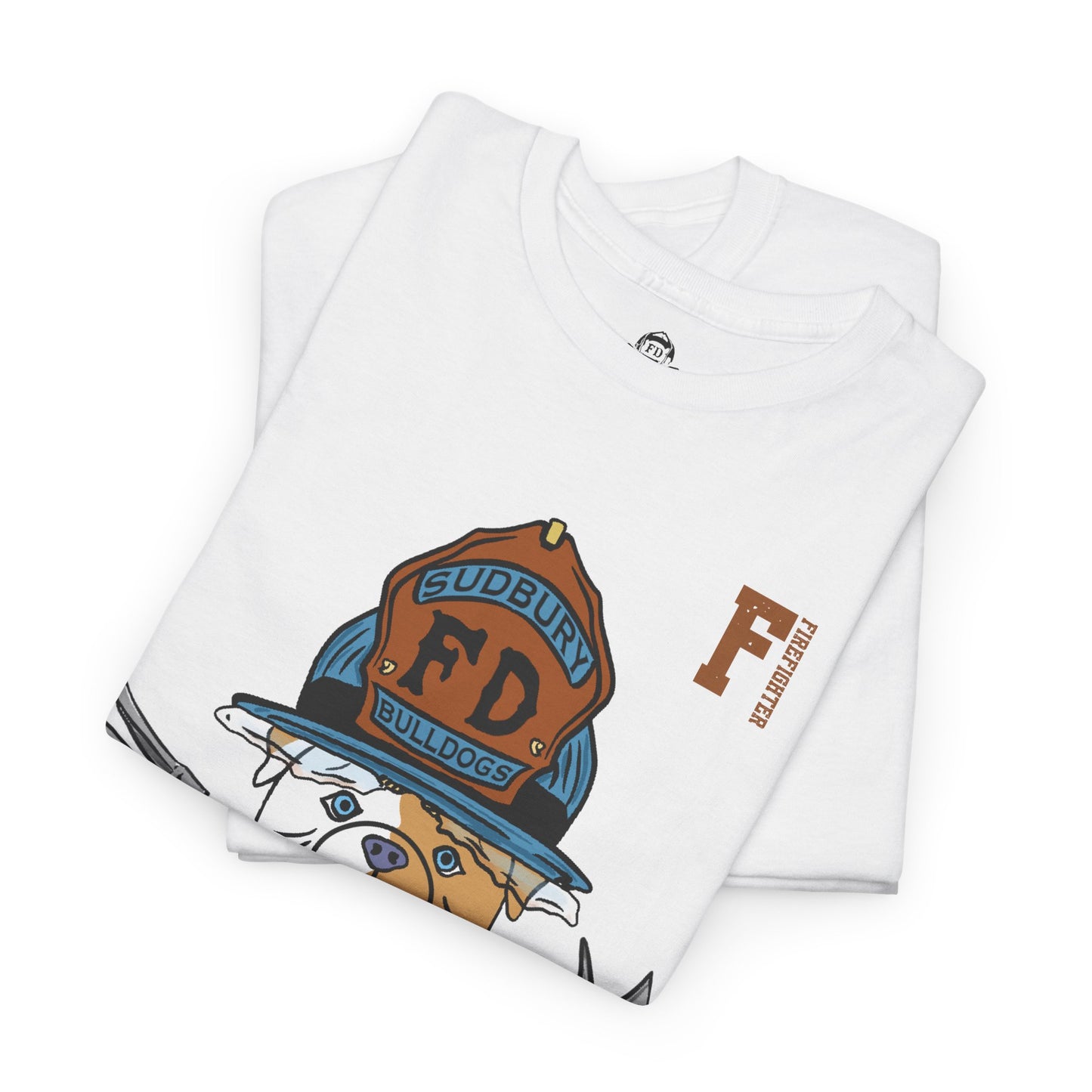 Firefighter Sudbury Bulldogs FD Tee — Lettered "F" Firefighter T-Shirt