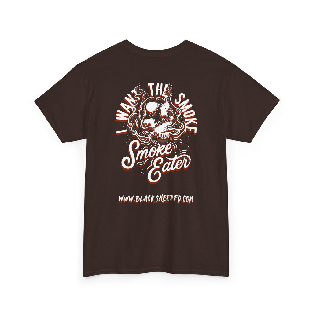 Black Sheep "I Want The Smoke" Skull Graphic Heavy Cotton Tee for Smoke Eaters