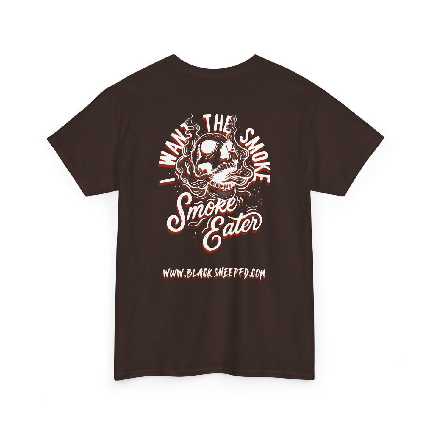 Black Sheep "I Want The Smoke" Skull Graphic Heavy Cotton Tee for Smoke Eaters