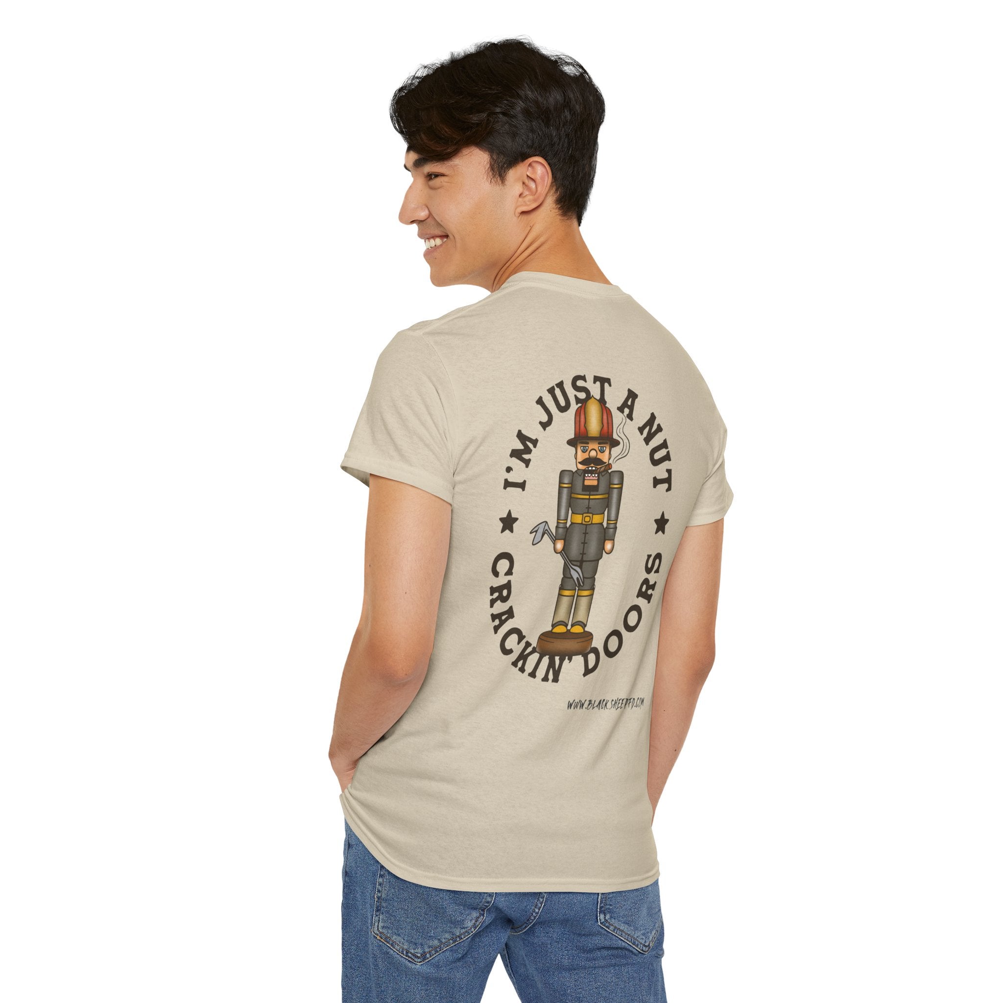 Nutcracker Tee – “I’m Just a Nut Crackin’ Doors” Holiday Graphic Shirt