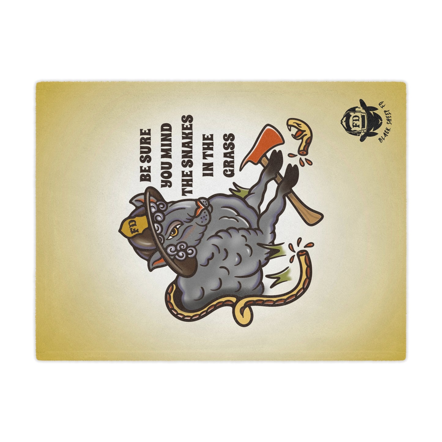 Mind the Snakes Black Sheep Minky Blanket