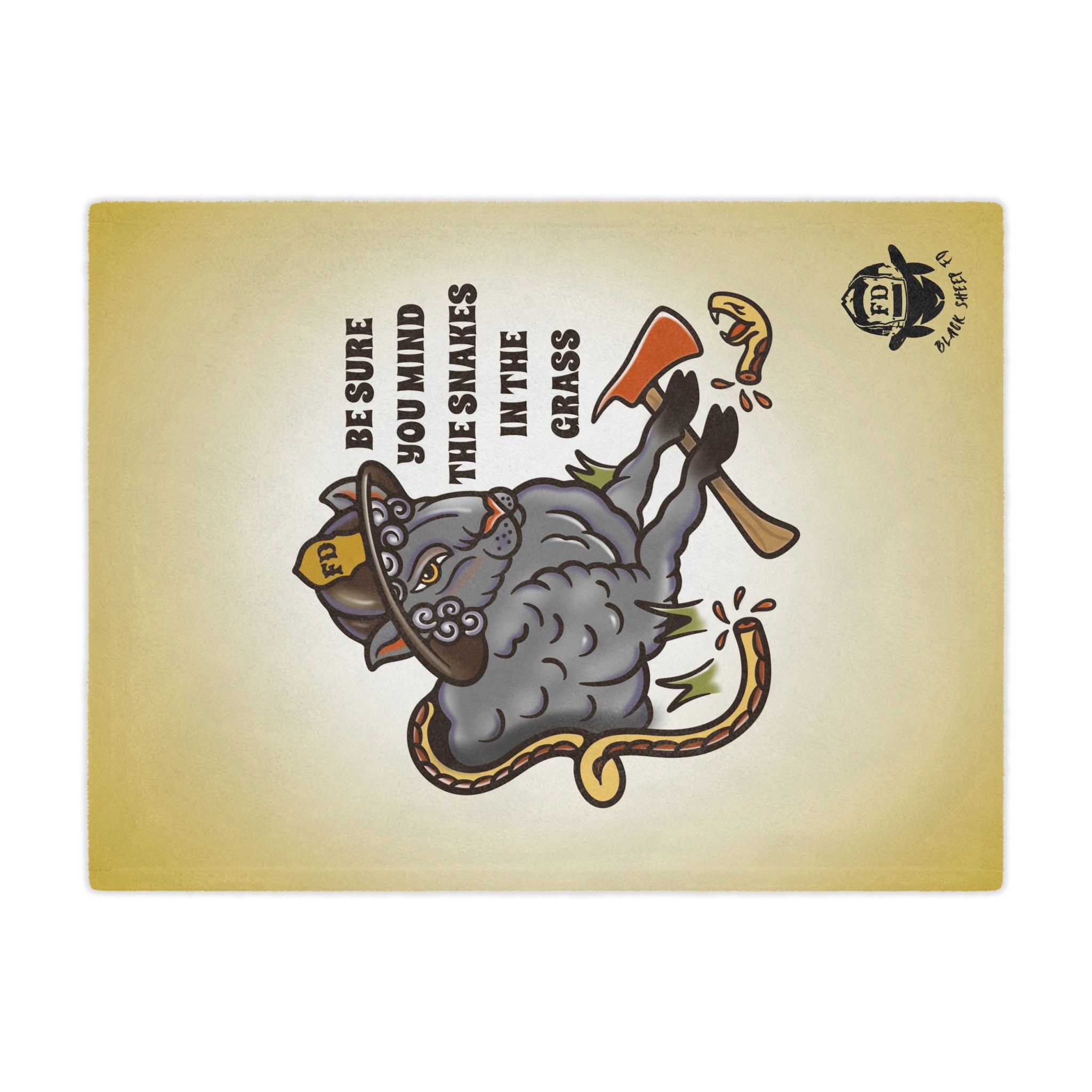 Mind the Snakes Black Sheep Minky Blanket