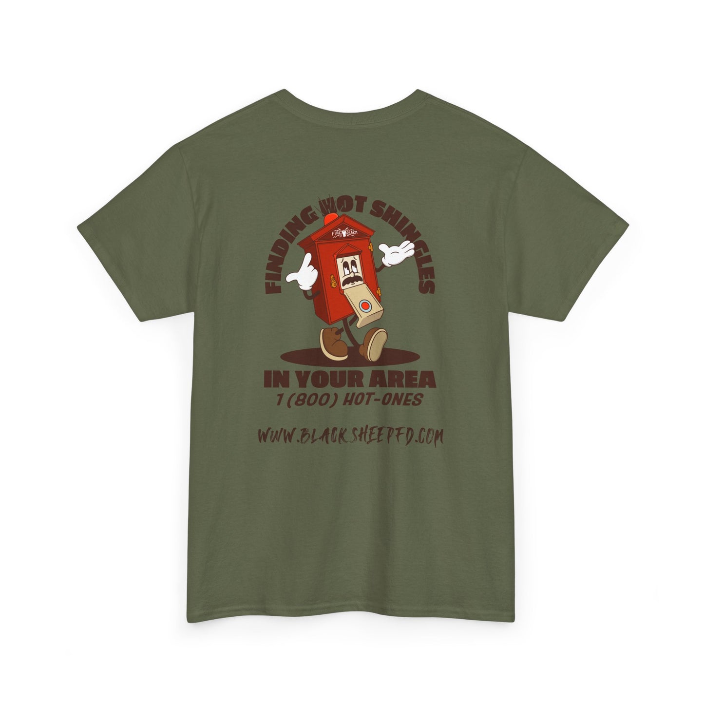 Fire Alarm Box "Looking For Hot Shingles" Heavy Blend Tee
