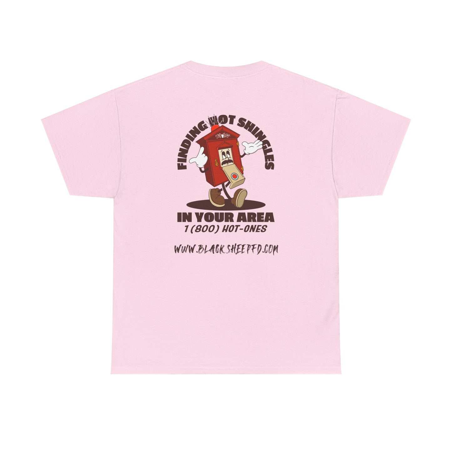 Fire Alarm Box "Looking For Hot Shingles" Heavy Blend Tee