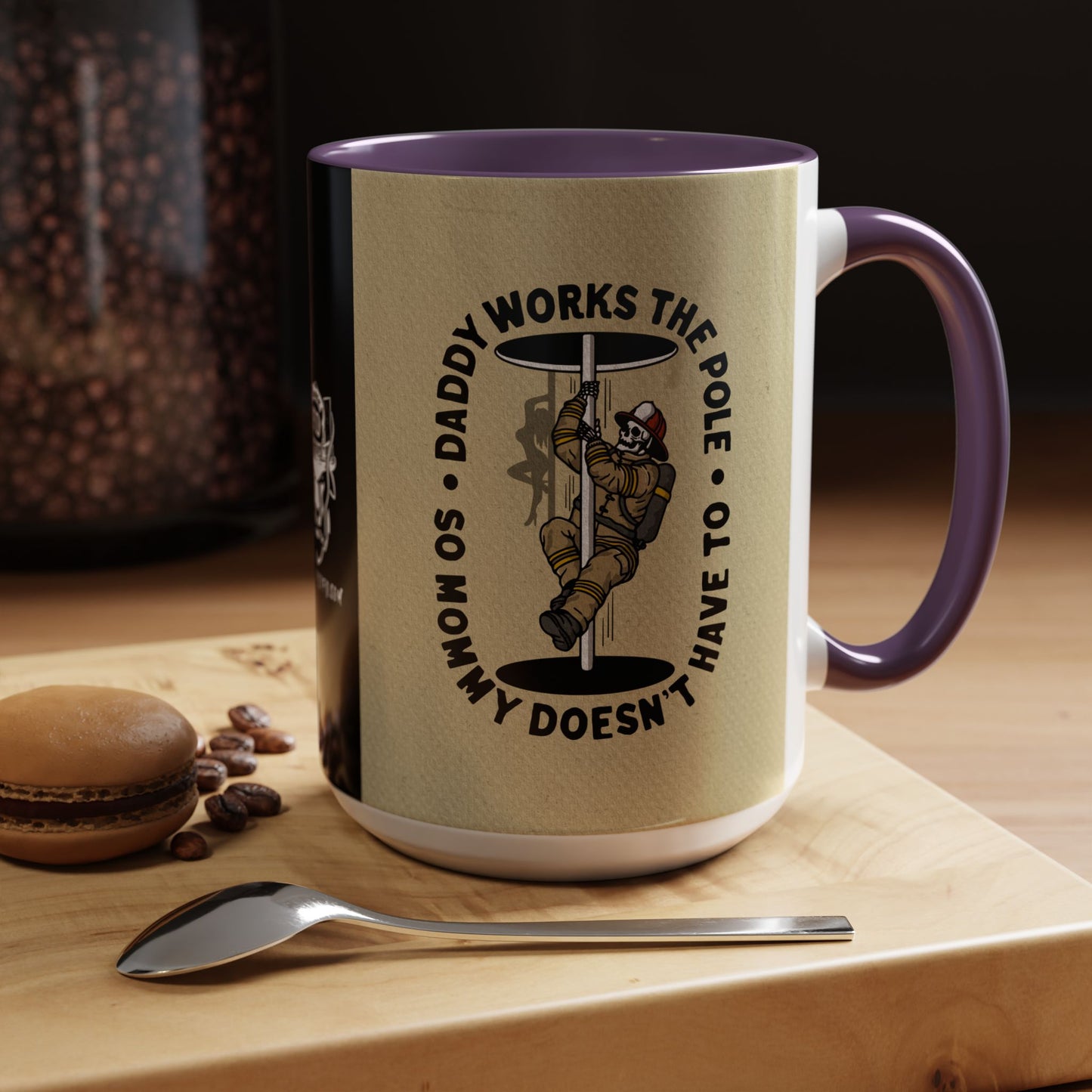 "Daddy Works the Pole" Firefighter Coffee Mug 15oz