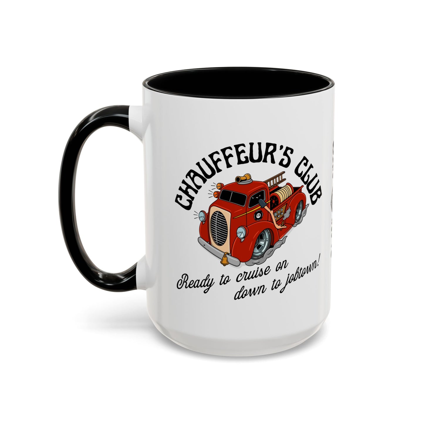 Chauffeur’s Club Coffee Mug — Retro Firetruck Accent Mug 15oz