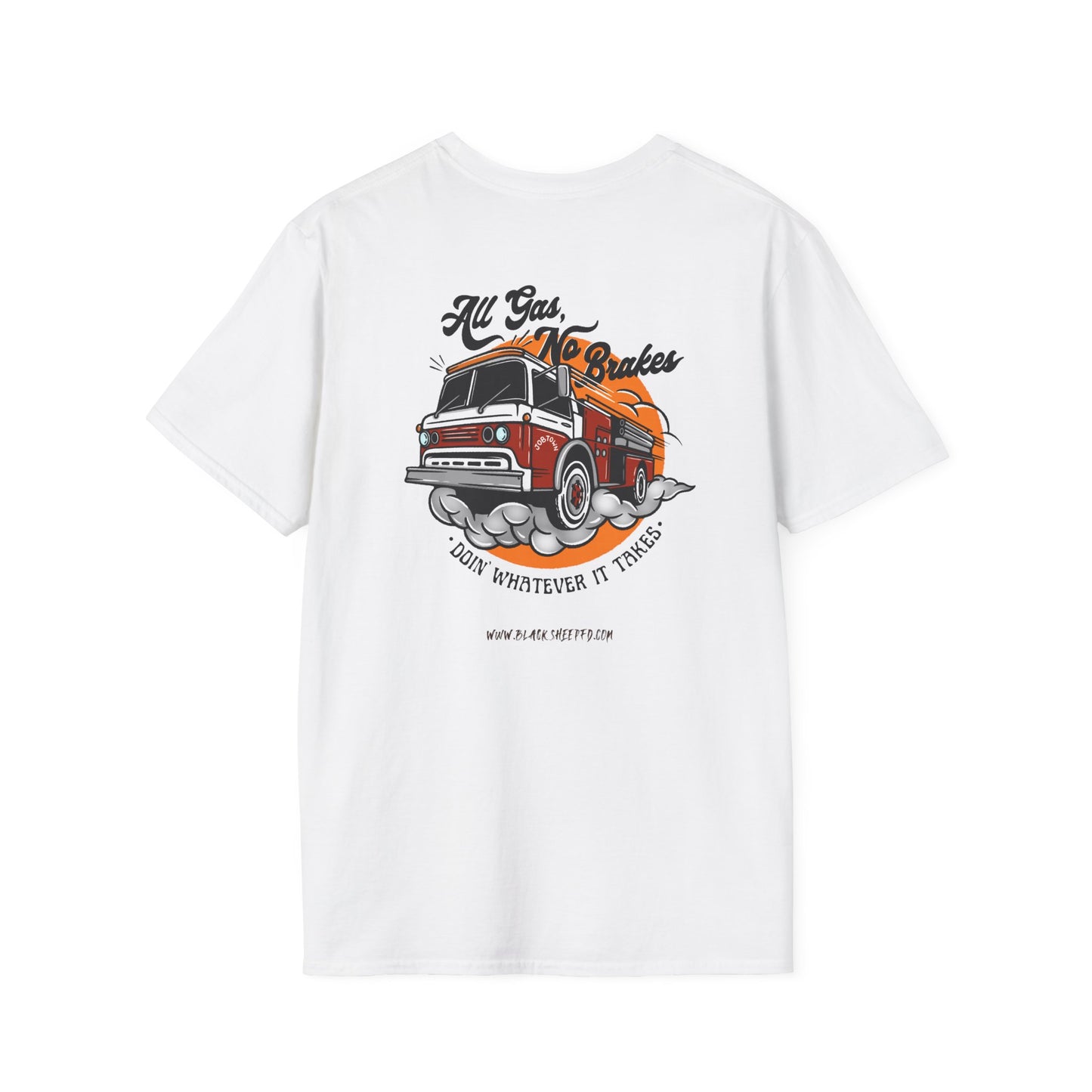 "All Gas, No Brakes" Firefighter Soft-style Vintage Rig Tee