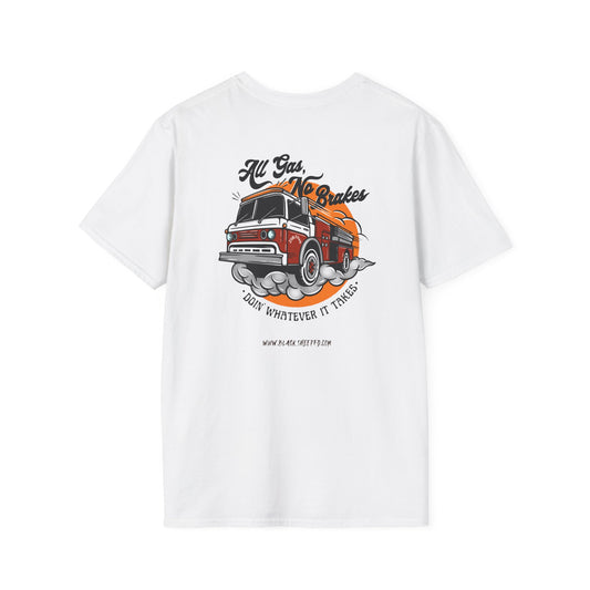 "All Gas, No Brakes" Firefighter Soft-style Vintage Rig Tee