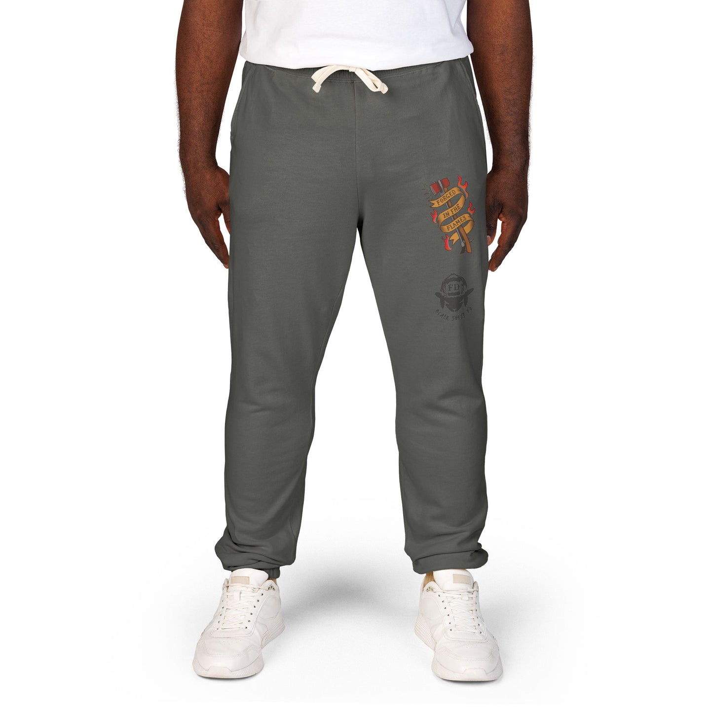 "Forged in Flame" — Firefighter Graphic Fleece Sweatpants BlackSheepFD