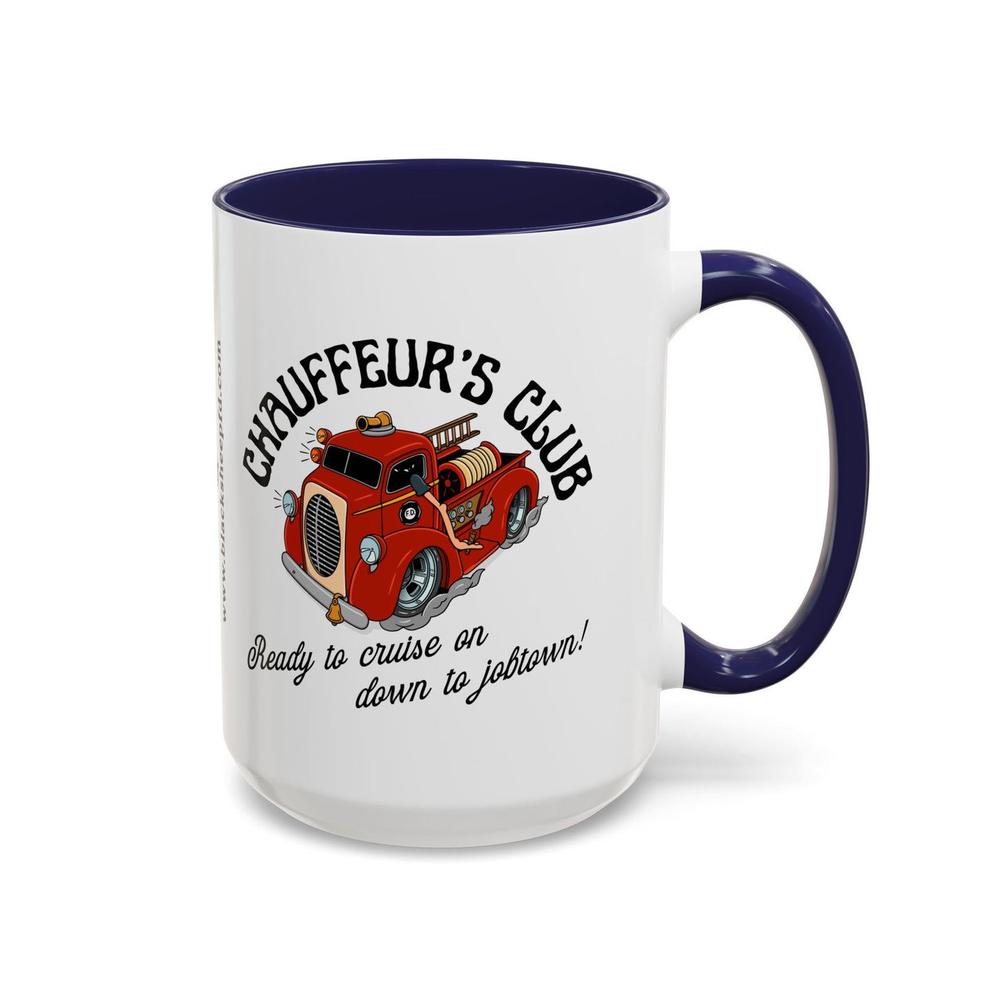 Chauffeur’s Club Coffee Mug — Retro Firetruck Accent Mug 15oz