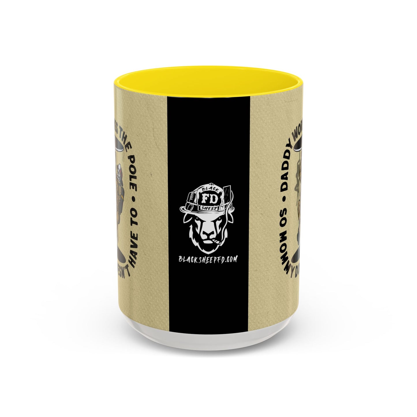 "Daddy Works the Pole" Firefighter Coffee Mug 15oz