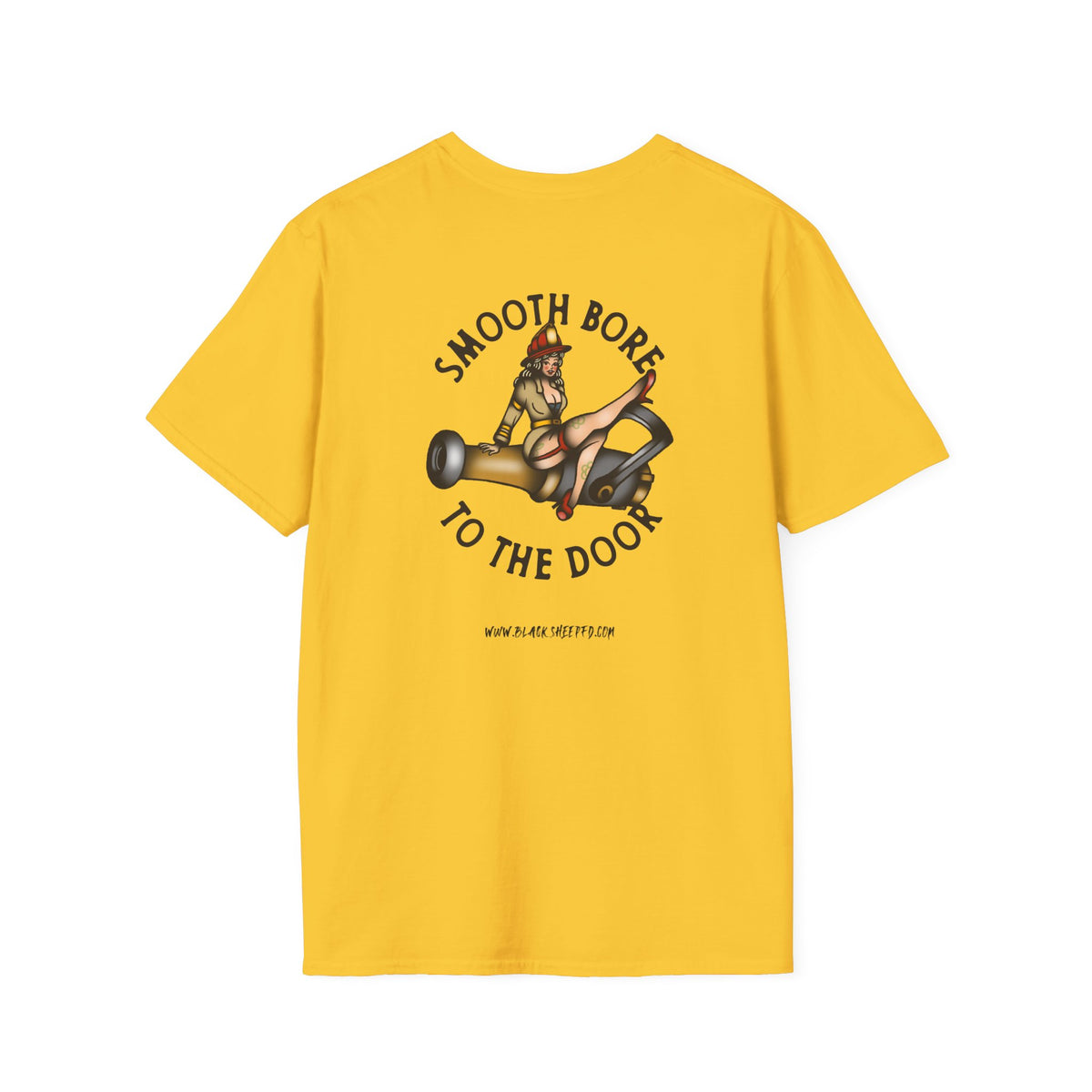 Smooth Bore To The Door Pin-Up Firefighter T-Shirt