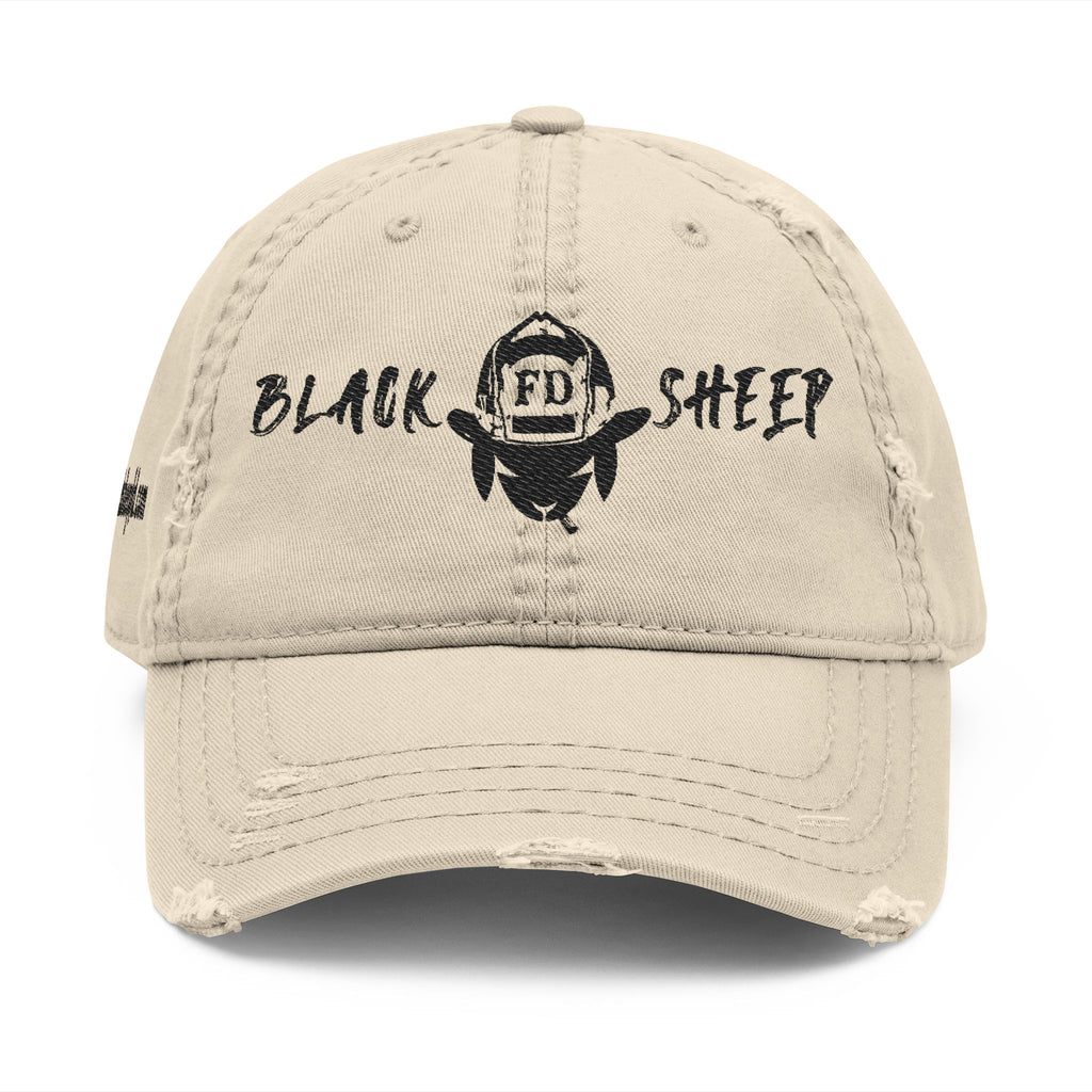 Black Sheep Distressed Hat (Embroidered)
