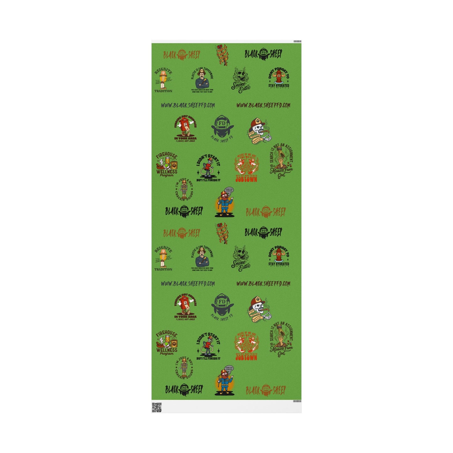 Wrapping Paper Roll — Retro Vintage Barber Tools Pattern