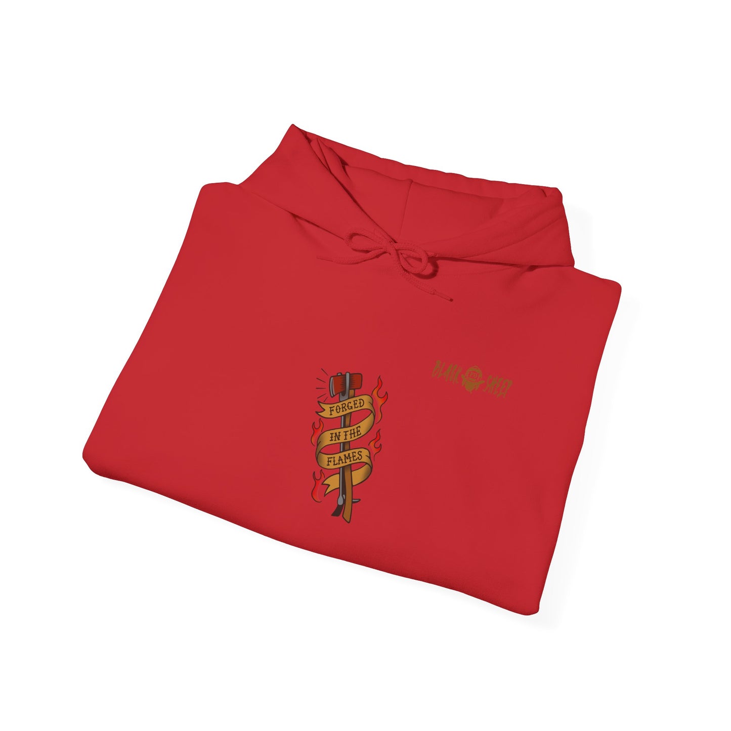 "Forged in The Flame" Tattoo Style Graphic Firefighter Hoodie
