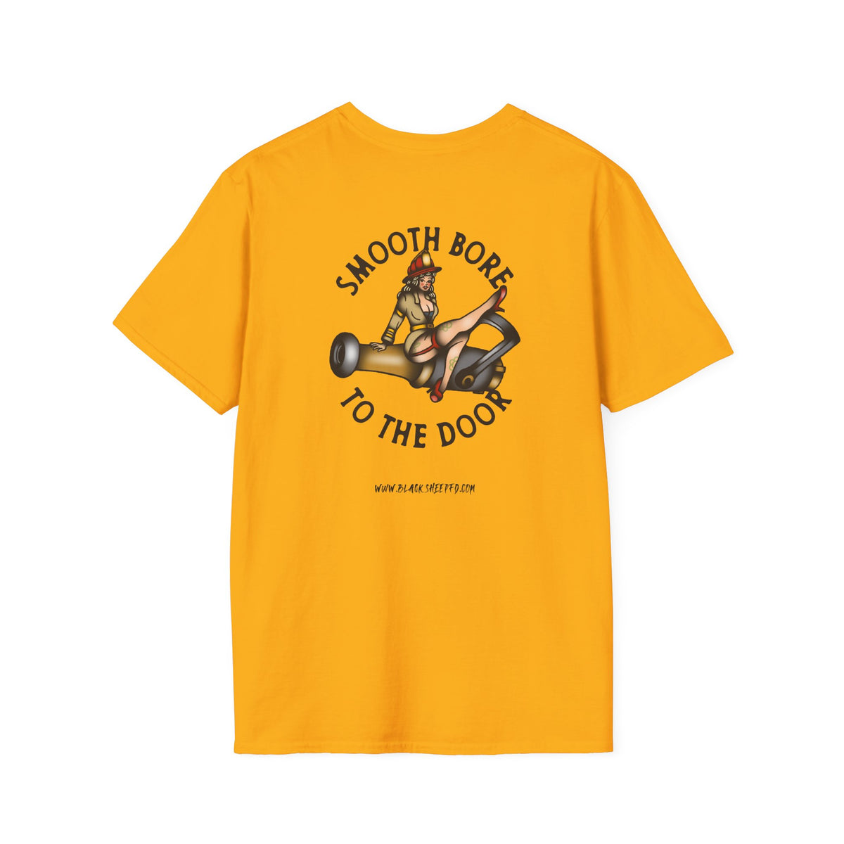 Smooth Bore To The Door Pin-Up Firefighter T-Shirt