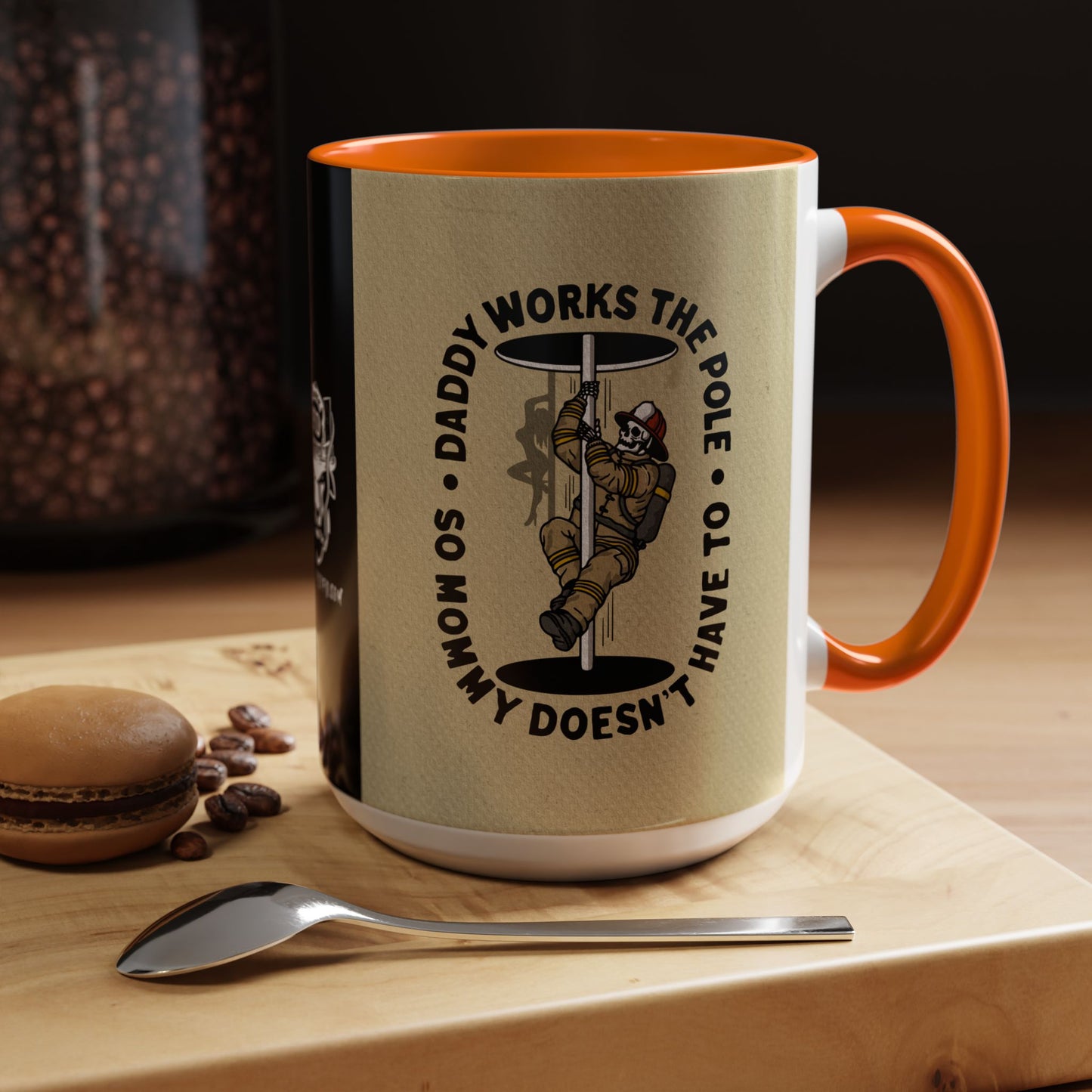 "Daddy Works the Pole" Firefighter Coffee Mug 15oz