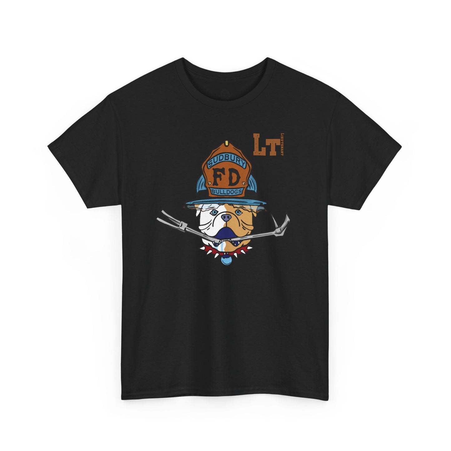 Firefighter Sudbury Bulldogs FD Tee — Lettered "Lt" Lieutenant T-Shirt
