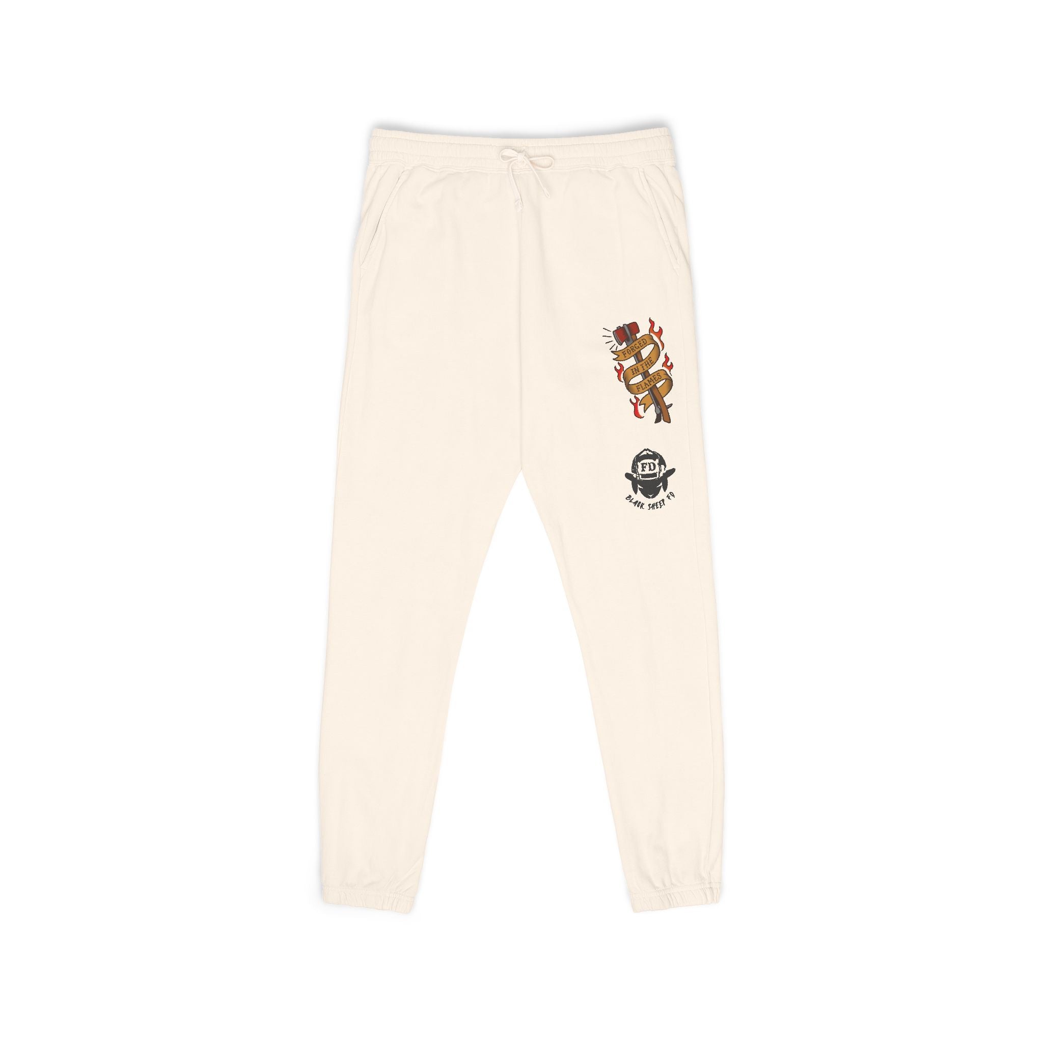"Forged in Flame" — Firefighter Graphic Fleece Sweatpants BlackSheepFD