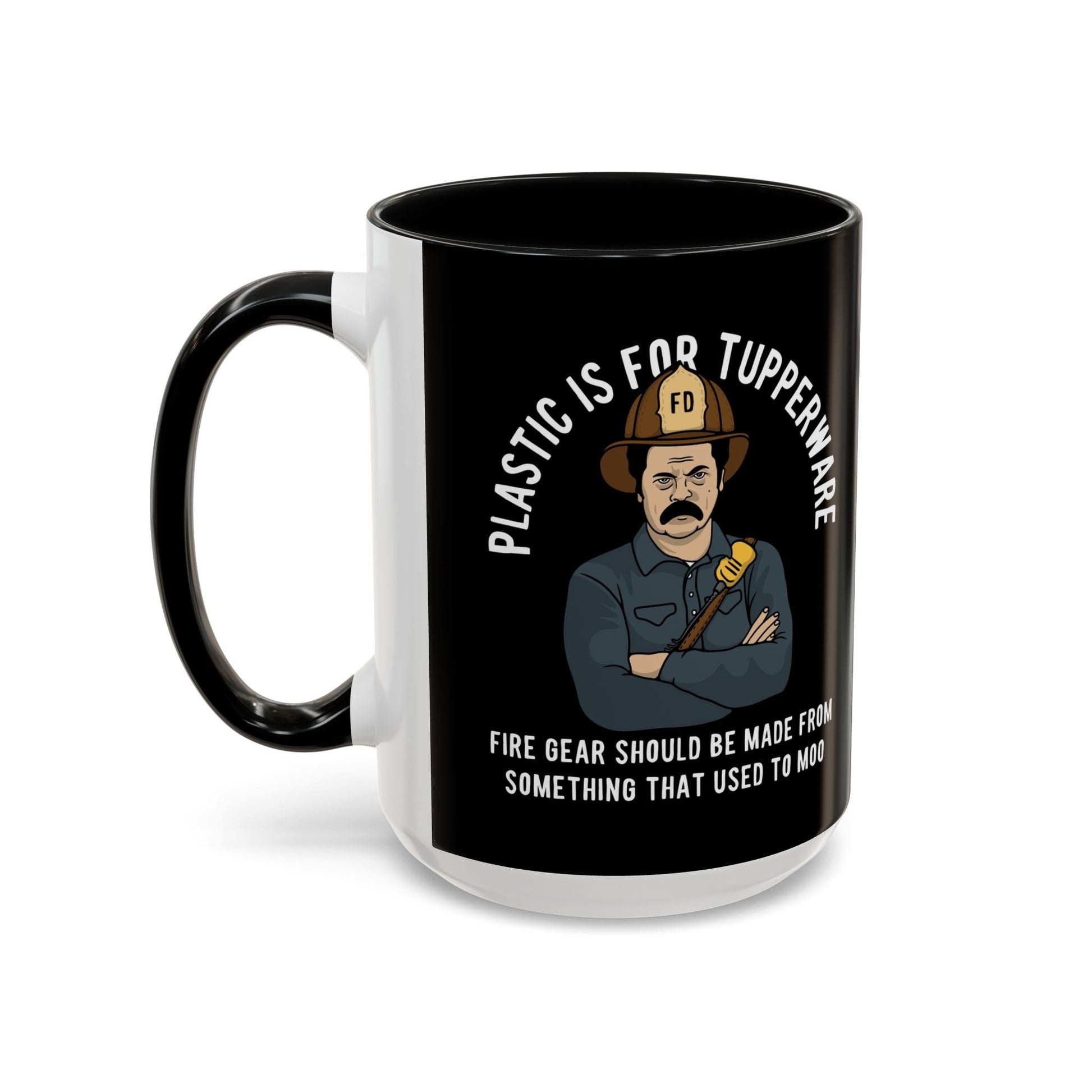 Black Sheep "Plastic Is For Tupperware" Premo Artwork Coffee Mug (Brown/Black Accents)
