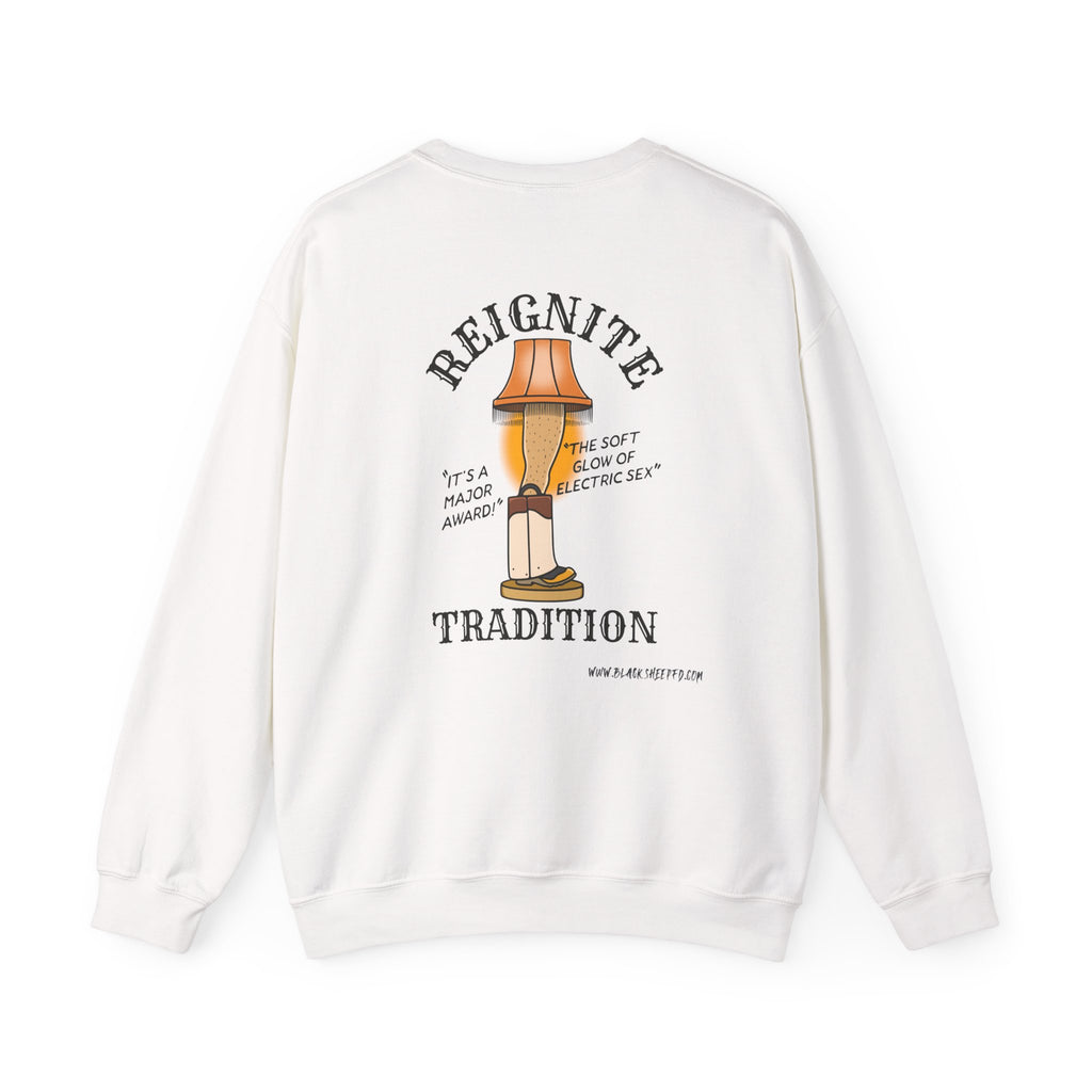 "Reiginate Tradition" Crewneck Sweatshirt - Unisex Heavy Blend with Nostalgic Lamp Design