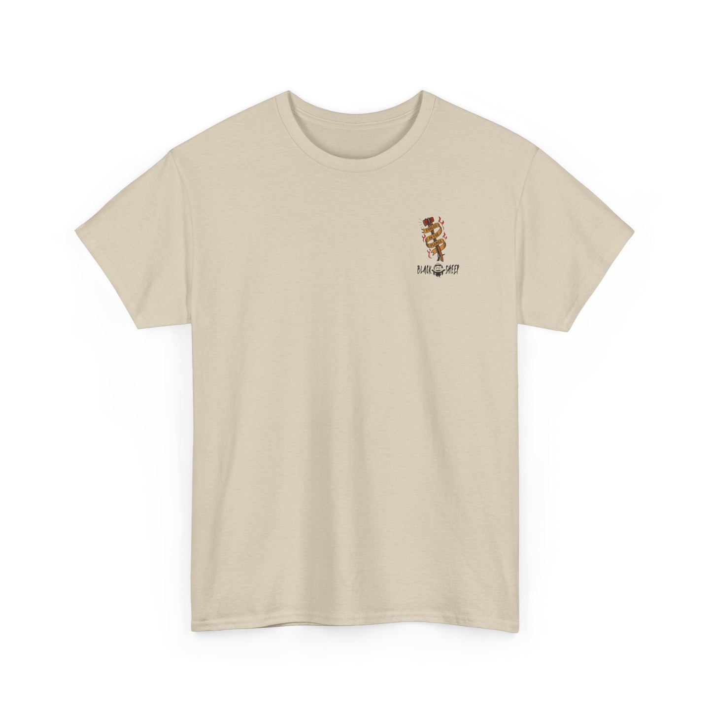Graphic Tee — 'Forged in the Flame' Firefighter Tattoo Design