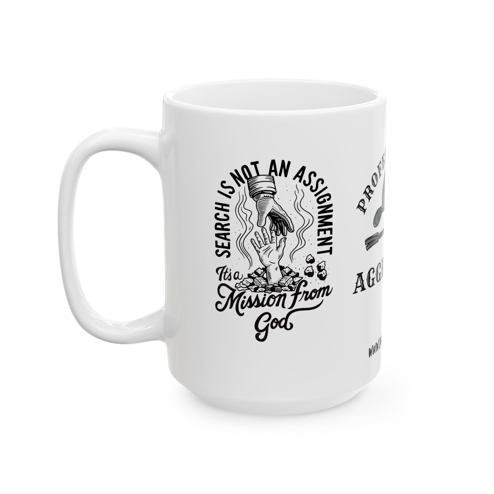 Professionally Aggressive Firefighter Mug — 15oz Ceramic Coffee Cup