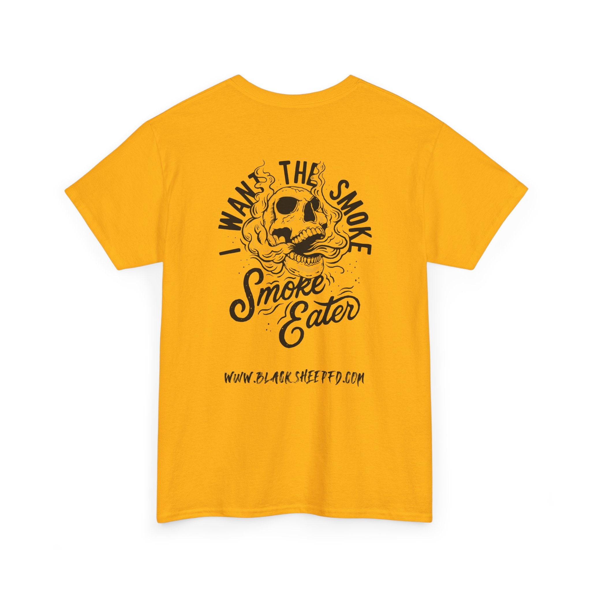 Black Sheep "I Want The Smoke" Skull Graphic Heavy Cotton Tee for Smoke Eaters