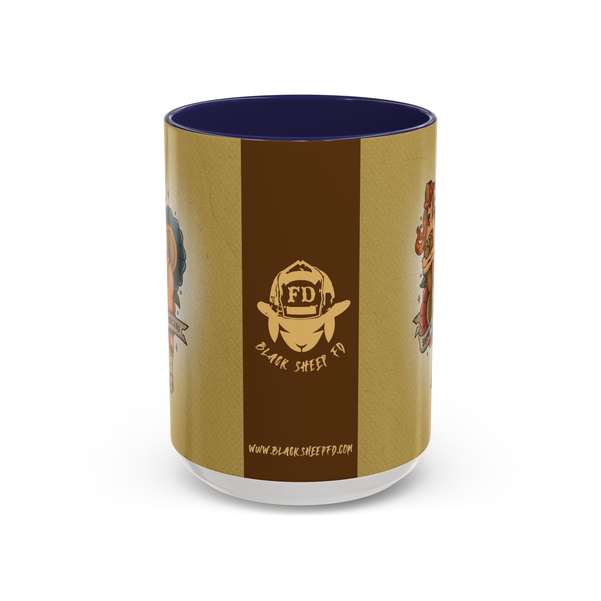 Firefighter Pin-Up Coffee Mug – "Show Me Your Cans" Retro Firefighter Design (15oz)