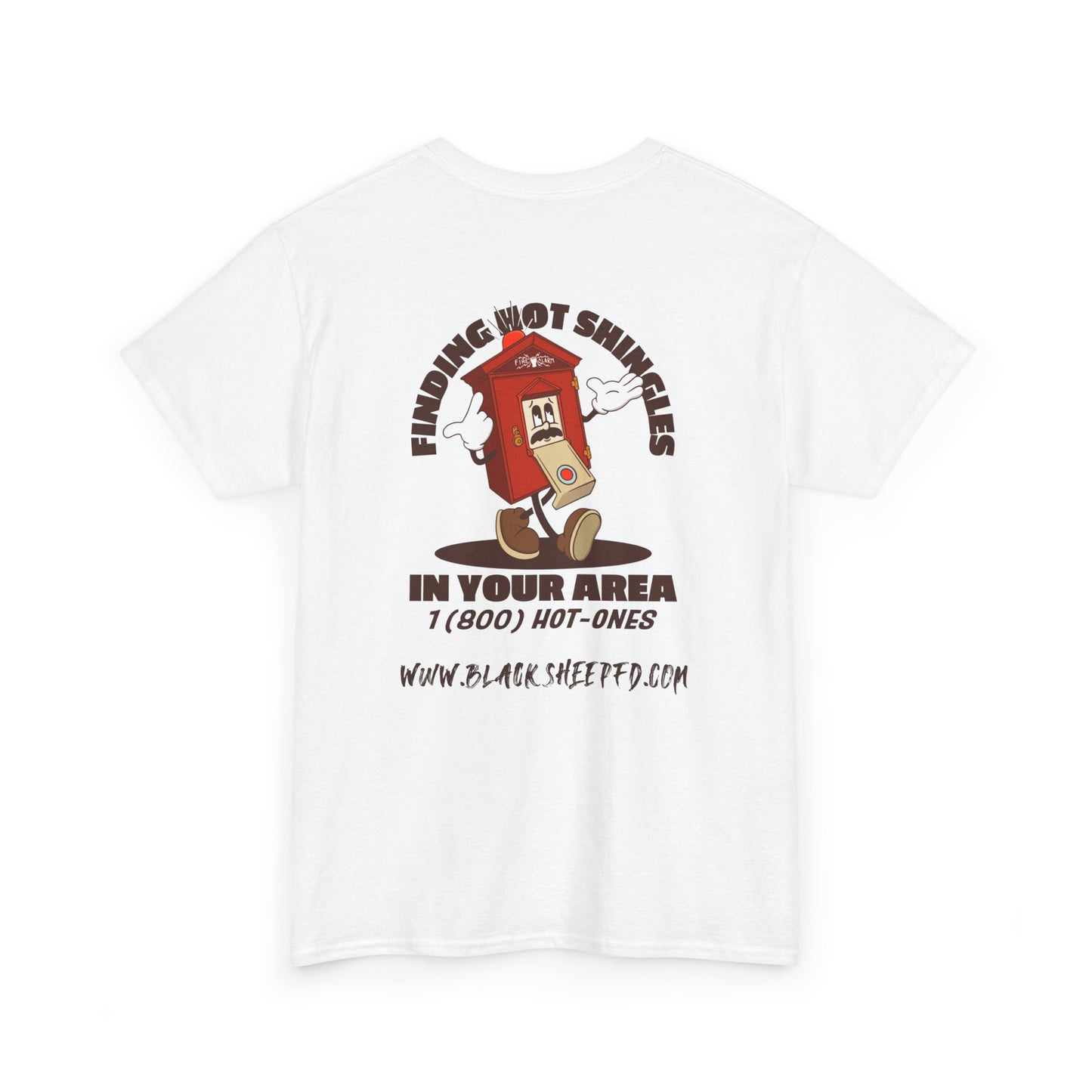 Fire Alarm Box "Looking For Hot Shingles" Heavy Blend Tee