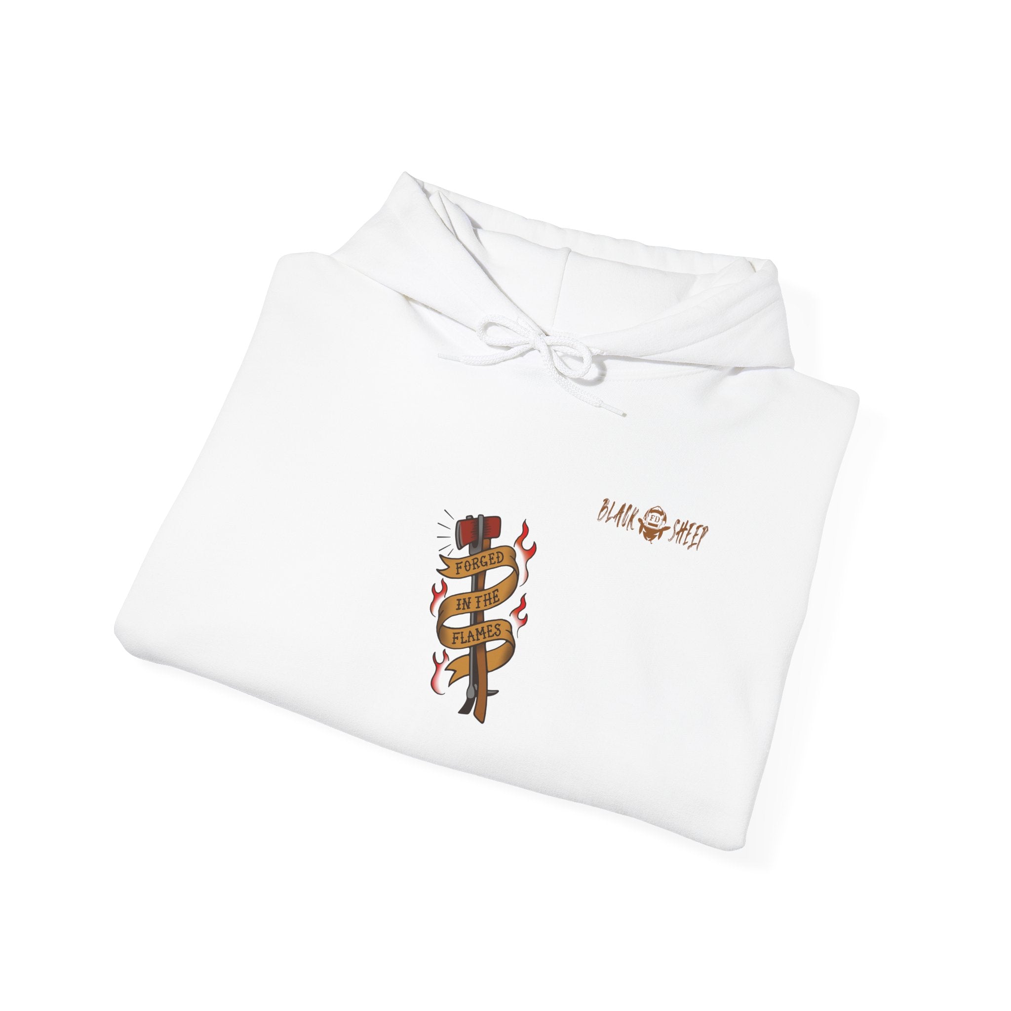 "Forged in The Flame" Tattoo Style Graphic Firefighter Hoodie