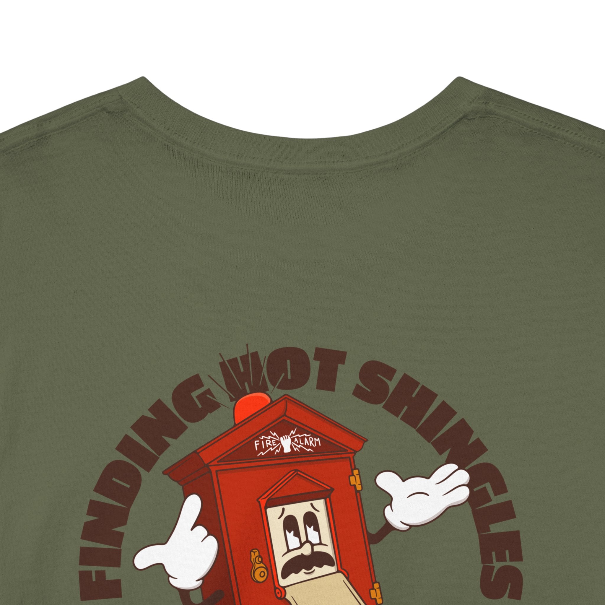 Fire Alarm Box "Looking For Hot Shingles" Heavy Blend Tee