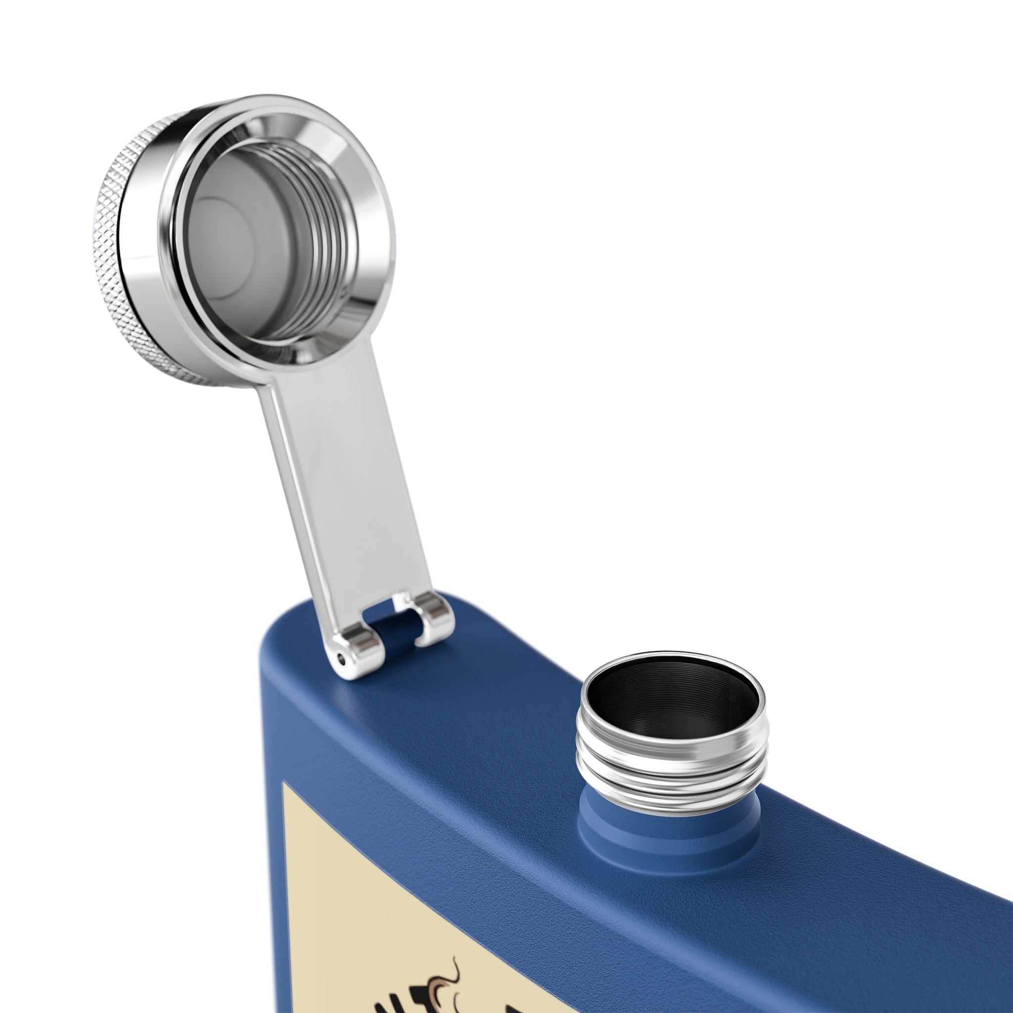 6oz Stainless Steel Flask — "I Want The Smoke / Smoke Eater" Skull Design