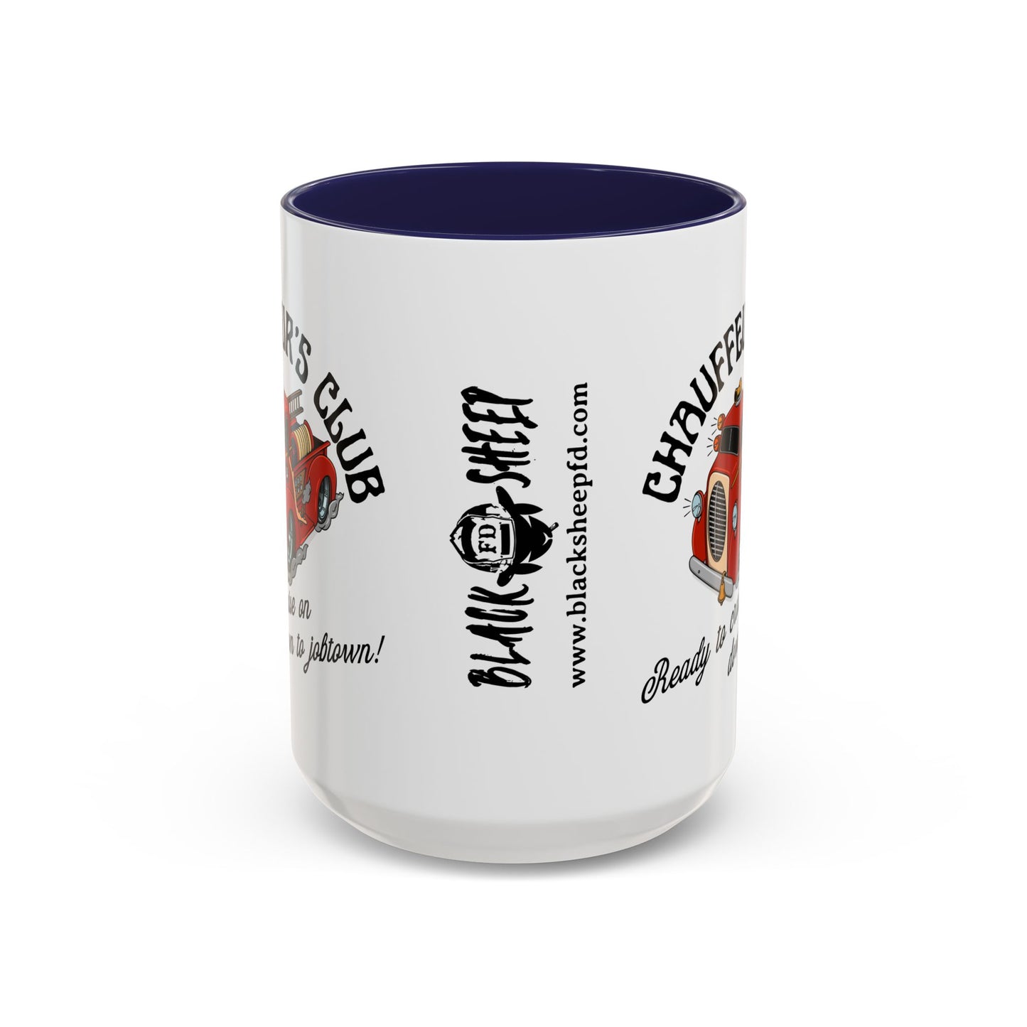 Chauffeur’s Club Coffee Mug — Retro Firetruck Accent Mug 15oz