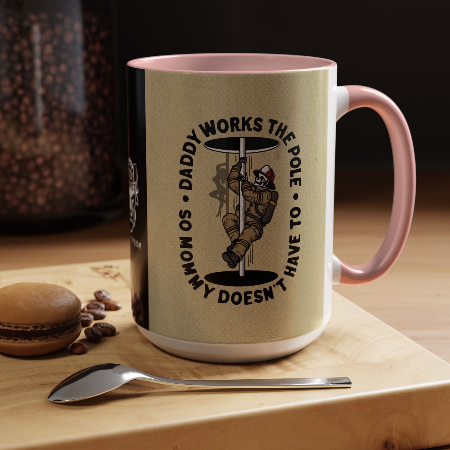 "Daddy Works the Pole" Firefighter Coffee Mug 15oz