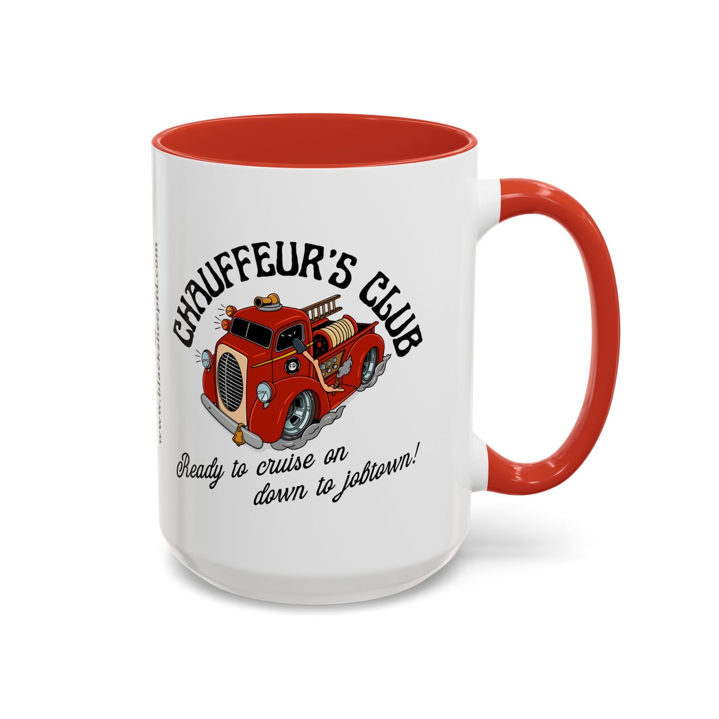 Chauffeur’s Club Coffee Mug — Retro Firetruck Accent Mug 15oz
