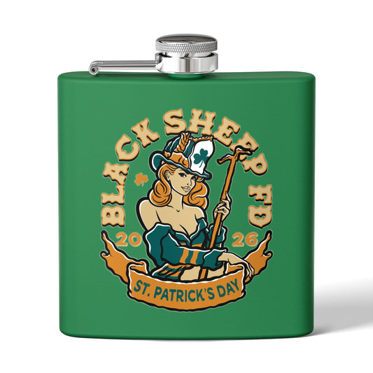 Stainless Flask — "Black Sheep FD" St. Patrick’s Day 2026 Pocket Hip Flask (6oz)