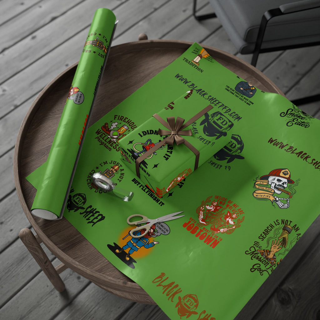 Wrapping Paper Roll — Retro Vintage Barber Tools Pattern