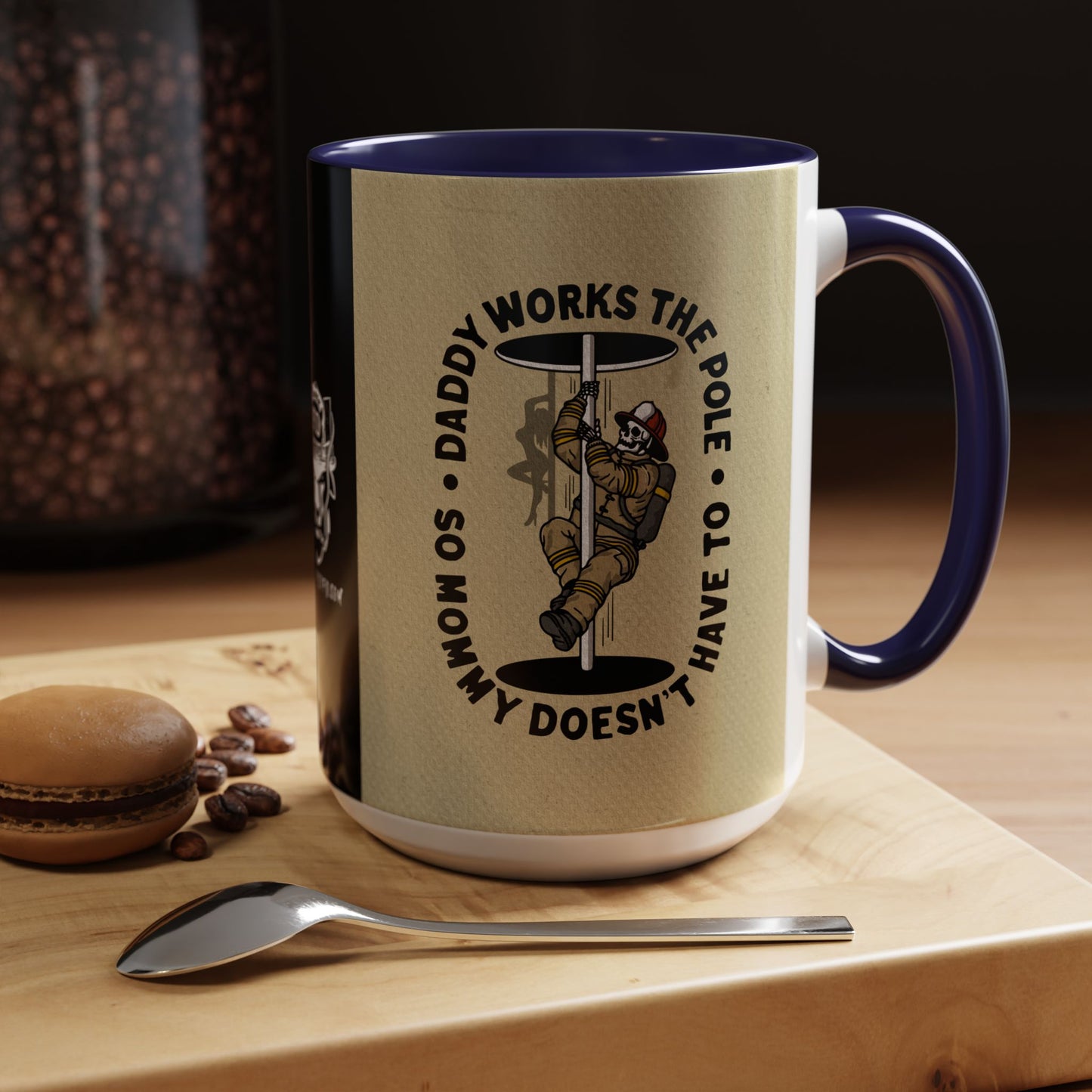"Daddy Works the Pole" Firefighter Coffee Mug 15oz