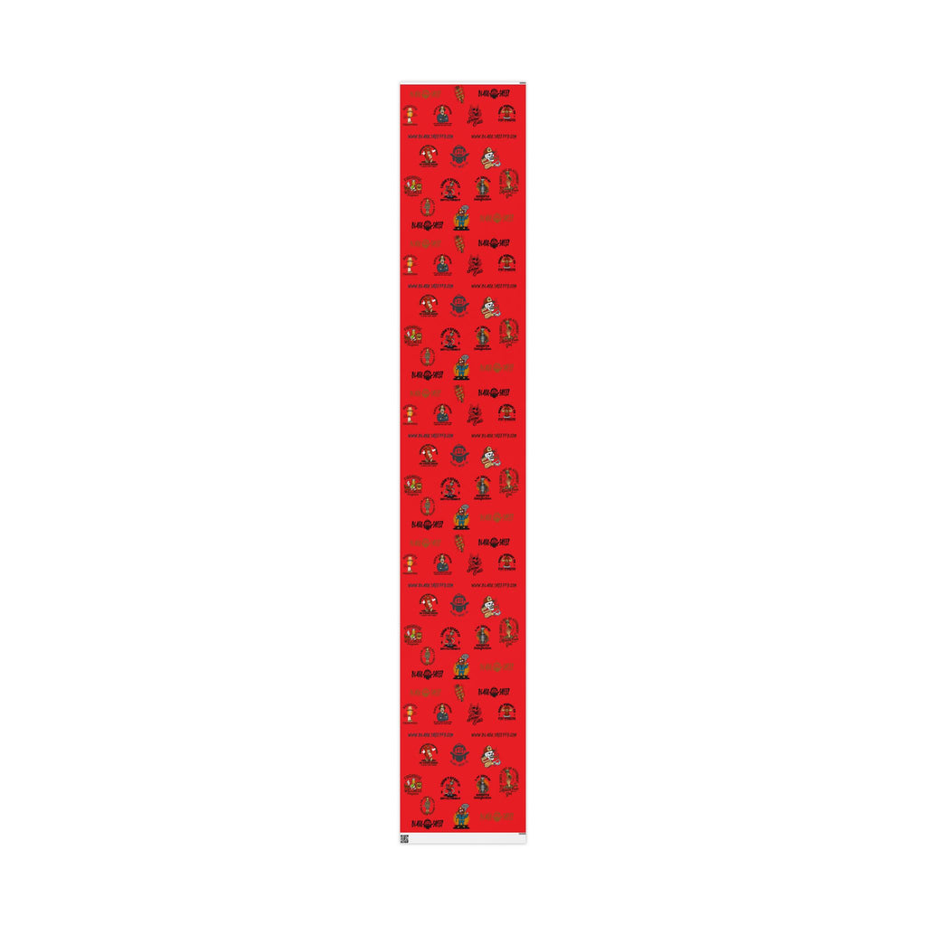 RED Wrapping Paper Roll — Retro Black Sheep FD Pattern